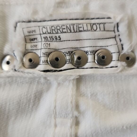 CURRENT/ ELLIOTT The CROP skinny White STUDS Denim Jeans - Picture 6 of 10